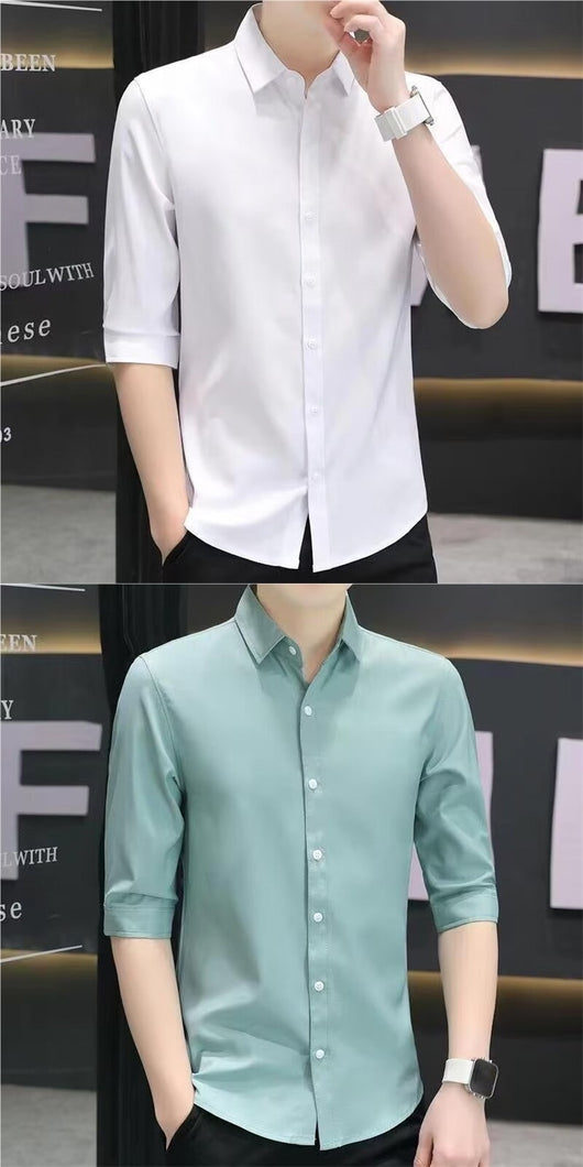 Camisa Entallada de Manga Corta para Hombre - Image 12