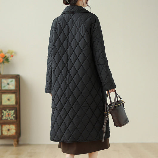 Chaqueta Acolchada Negra Ajustada para Mujer - Algodón Térmico - Image 4
