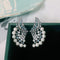 Micro-Set Zircon Scalloped Elegant Pearl Earrings Azul