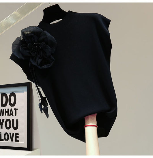 Blusa sin Mangas con Flores Bordadas en Cuentas - Image 9