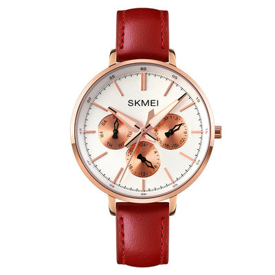Reloj de Cuero Genuino para Mujer con Diseño Retro y Correa de Seis Pasadores - Image 5