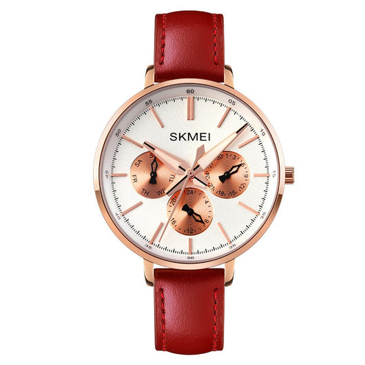 Reloj de Cuero Genuino para Mujer con Diseño Retro y Correa de Seis Pasadores - Image 5