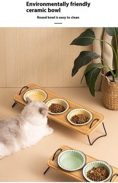 Comedero Felino de Madera con Tazón de Cerámica Antivuelco - Image 21