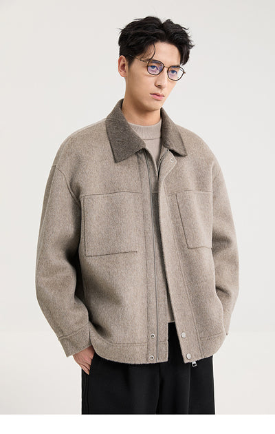 Chaqueta de Lana Doble Faz con Cuello de Lana de Cordero Premium - Image 27