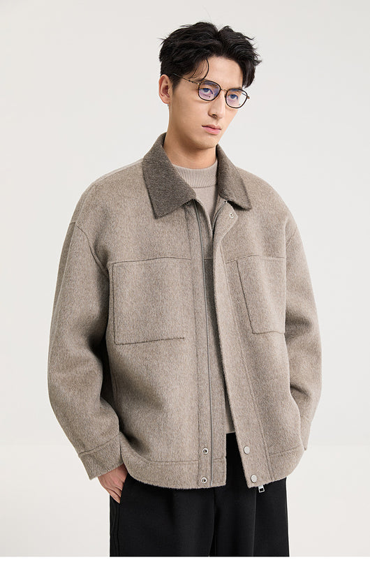 Chaqueta de Lana Doble Faz con Cuello de Lana de Cordero Premium - Image 27