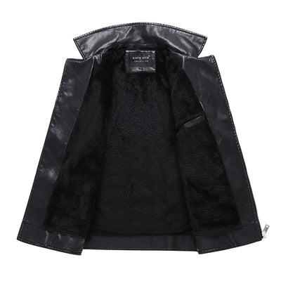 Chaqueta de Cuero para Hombre con Solapa Térmica de Forro Polar - Image 13