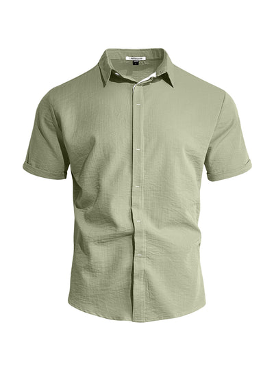 Camisa Casual de Manga Corta con Cuello Solapa - Image 6