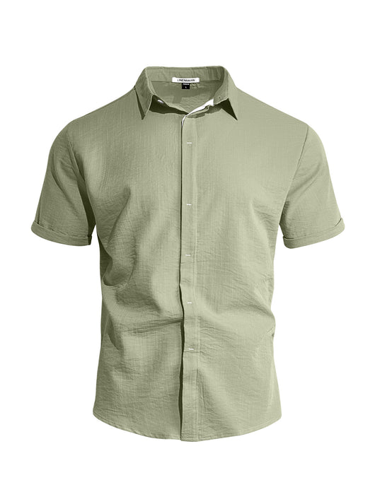 Camisa Casual de Manga Corta con Cuello Solapa - Image 6