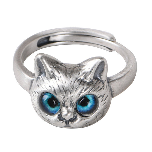 Anillo de Plata Estilo Retro Gatito Vintage - Image 2