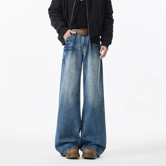 Jeans American Rivet Efecto Desgastado con Estilo Lightning - Image 17