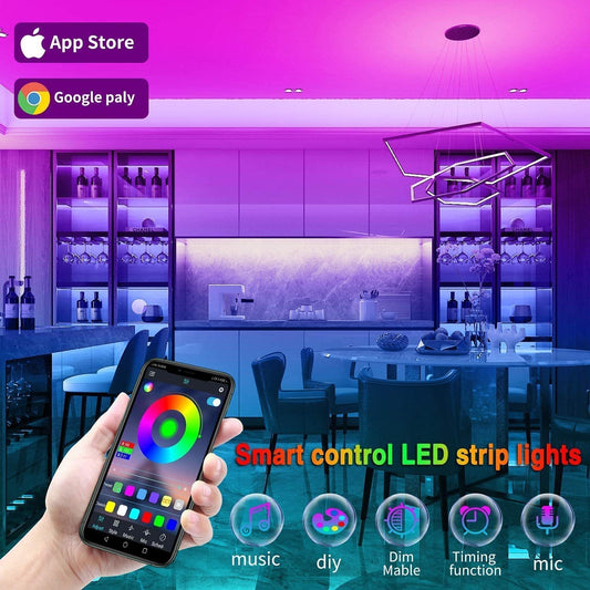 Tira de Luz LED Inteligente con Bluetooth para Ambiente - Image 2