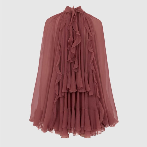 Blusa Manga Larga con Volantes Tridimensionales para Mujer