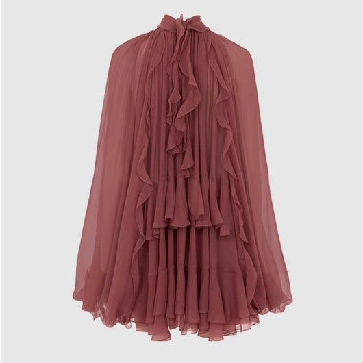 Blusa Manga Larga con Volantes Tridimensionales para Mujer