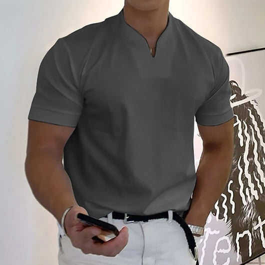 Playera Deportiva Manga Corta Hombre Talla Grande Algodón Elástico con Bolsillo - Image 9