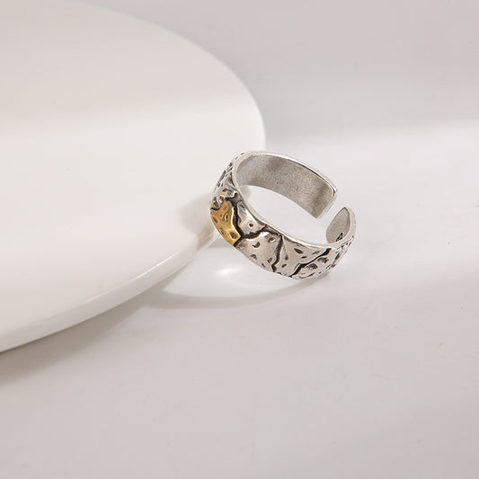 Anillo Vintage para Hombre con Textura de Piedra y Acabado Envejecido - Image 2