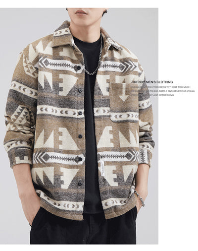 Chamarra de Lana Gruesa para Hombre a Cuadros, Abrigo Térmico Casual de Invierno - Image 14