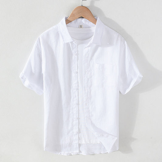 Camisa de Lino Puro para Hombre - Manga Corta Verano - Image 2