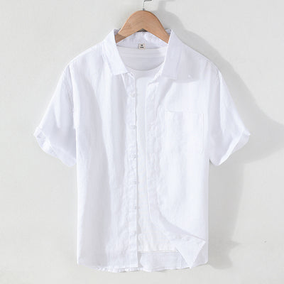 Camisa de Lino Puro para Hombre - Manga Corta Verano - Image 2