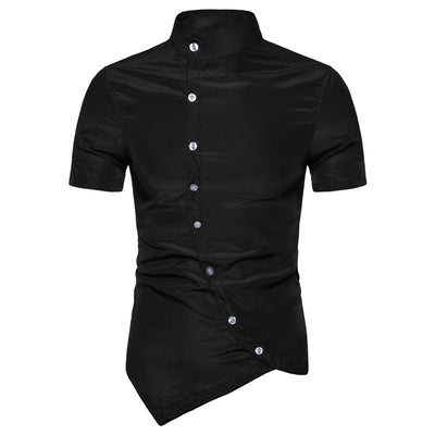 Camisa de Verano Casual con Cuello Mao y Botones Múltiples - Image 7