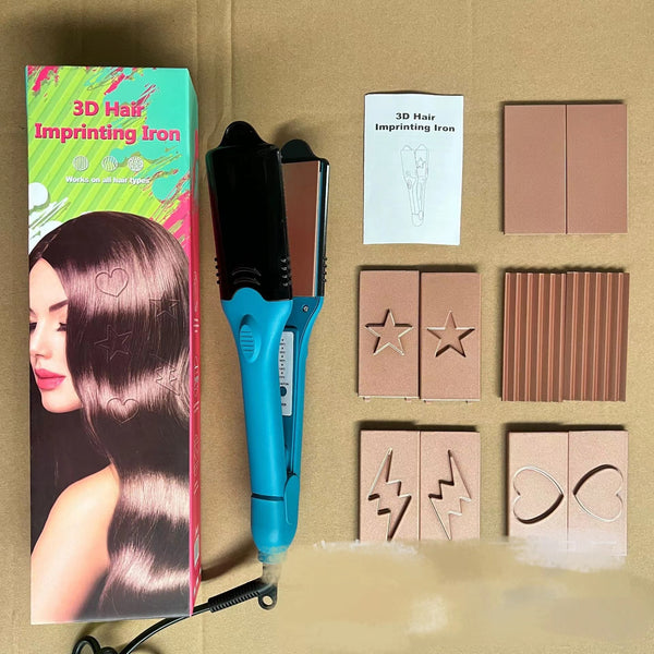 Plancha Rizadora Multifuncional 3D con Patrón Love Star - Rizador y Alisador Dual