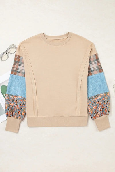 Suéter Pullover Casual para Mujer con Estampado de Parches en Mangas - Image 7