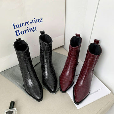 Botas Bajas Mujer Punta Cuadrada con Elástico - Image 10