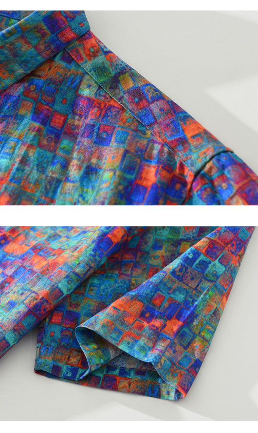 Camisa Casual Estampada de Manga Corta para Hombre - Image 10