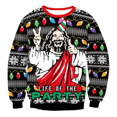 Suéter Navideño Unisex con Estampado 3D de Cuello Redondo - Image 21