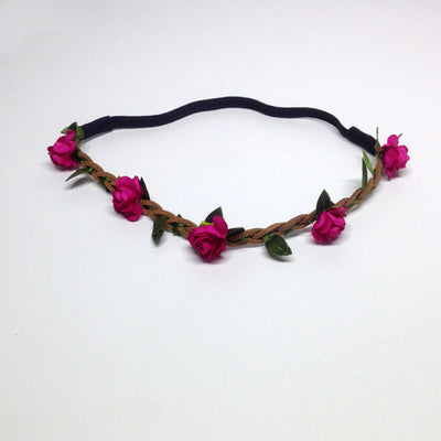 Corona de Flores Rosas Estilo Coreano para Novia - Image 11