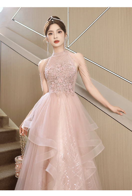 Vestido de Noche Elegante Rosa para Mujer - Image 10