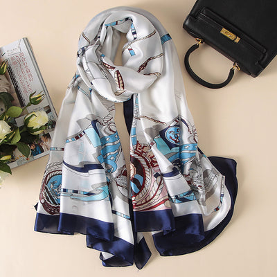 Pañuelo de Seda Estampado para Mujer - Diseño Elegante y Versátil - Image 4