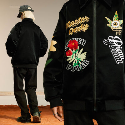 Chaqueta de Algodón con Bordado Retro Americana - Image 10