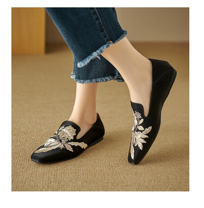 Zapatos Planos Bordados de Corte Bajo con Suela Suave para Mujer - Image 13