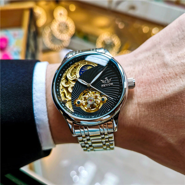 Reloj Automático para Hombre con Tourbillón Skeleton y Esfera Luminosa
