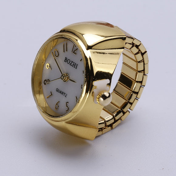 Reloj de Moda Digital Anillo Disco Oro y Blanco