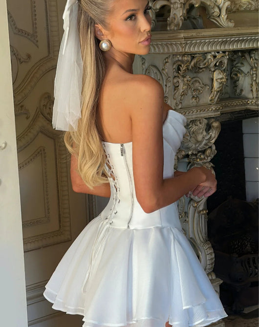 Vestido Tubo Francés de Color Sólido con Mangas - Image 8