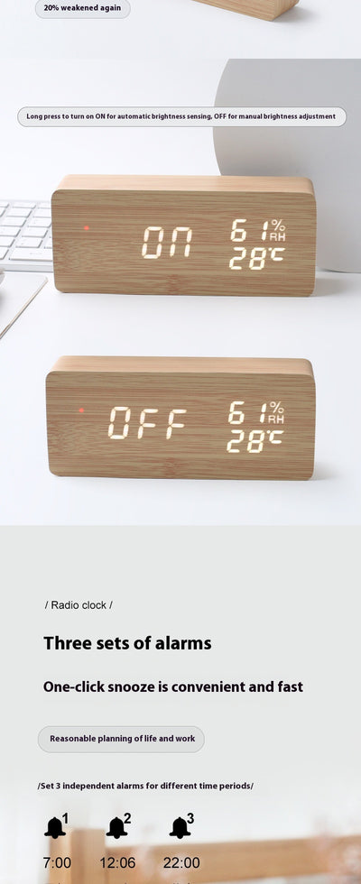 Reloj Digital LED con Control Remoto, Temperatura y Humedad - Image 16