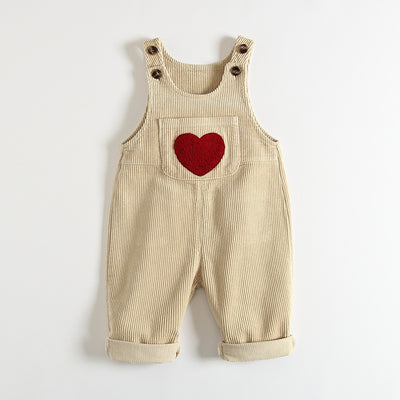 Enterizo de Pana con Tirantes y Bordado Love para Niños y Niñas - Image 5