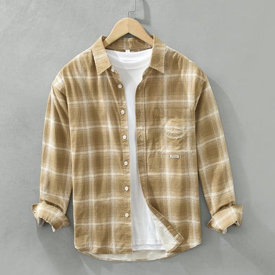 Camisa Cuadriculada Suelta y Cómoda para Hombre