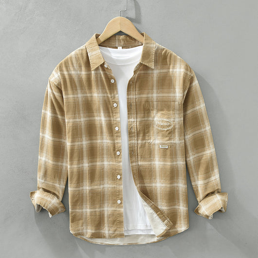 Camisa Cuadriculada Suelta y Cómoda para Hombre