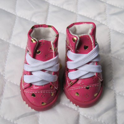 Zapatos para Mascotas con Diseño de Corazón Tricolor en Tela PU - Image 4