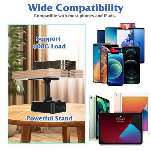 Soporte Inalámbrico 4 en 1 Plegable con Batería de 5000mAh, Luz RGB y Rotación 360° - Image 4