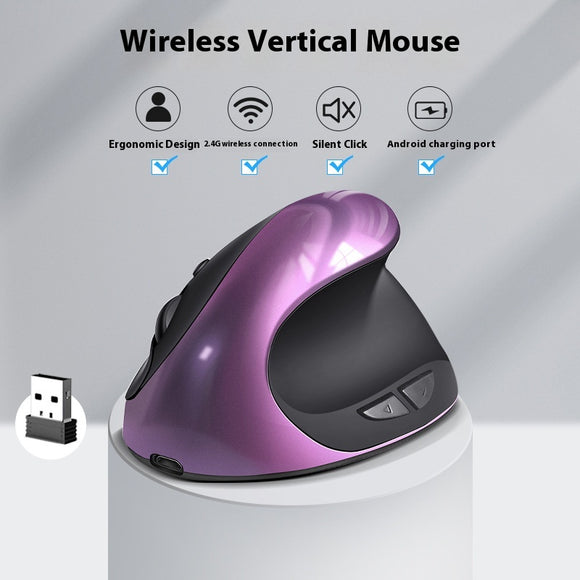 Ratón Inalámbrico Ergonómico Vertical de Tres Generaciones con Carga Inductiva