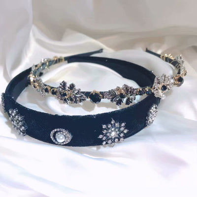 Diadema de Terciopelo con Diseño de Copo de Nieve para Mujeres - Image 2