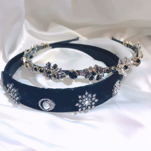Diadema de Terciopelo con Diseño de Copo de Nieve para Mujeres