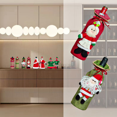 Caja de Vino Navideño con Disfraz Decorativo para Fiestas - Image 14