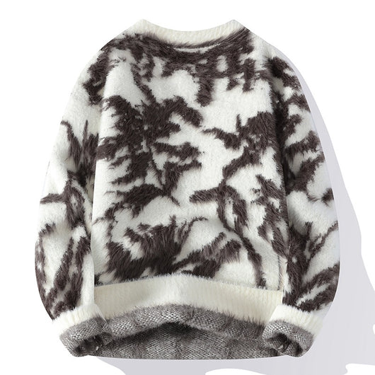 Suéter Holgado Cuello Redondo para Hombre - Tejido Cálido Otoño Invierno - Image 4