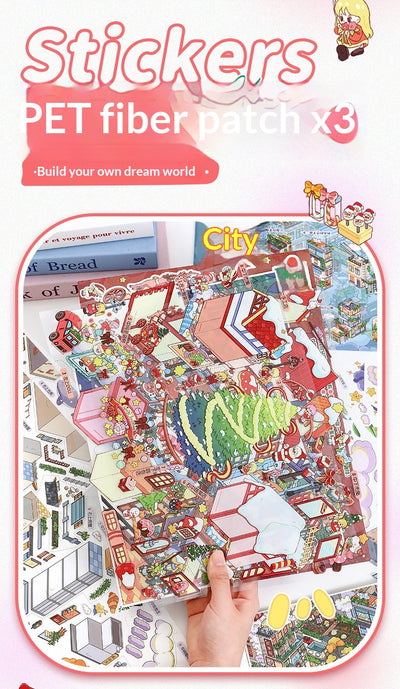 Pegatinas 3D Pueblo Navideño - Escenas Miniatura para Diarios y Scrapbooking - Image 19
