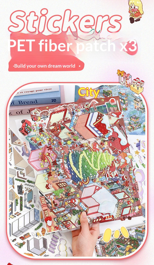 Pegatinas 3D Pueblo Navideño - Escenas Miniatura para Diarios y Scrapbooking - Image 19