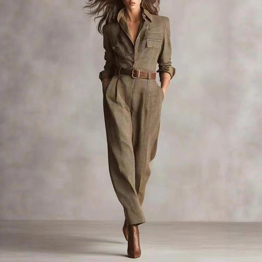 Jumpsuit Cuadrille Elegante para Primavera y Otoño